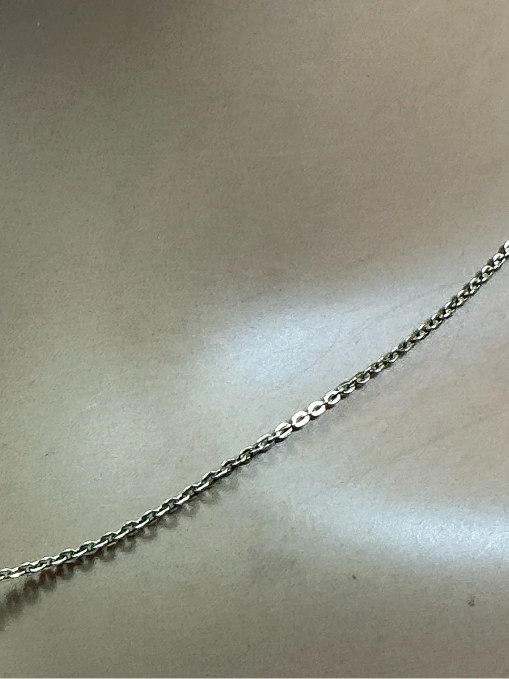 Sterling Silver gold tone flat link necklace / chain. 16 or 18 inches long